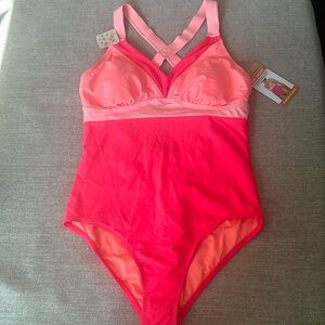 ZeroXposur one piece V-neck swimsuit/bathing suit. Size Large.NWT.
